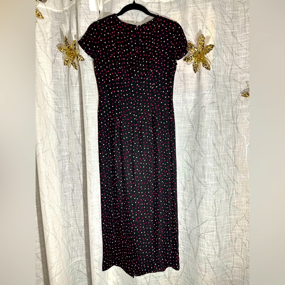 Elegant Silk Black Polka Dot Dress by Petite Sophisticate Sise 0 EUC